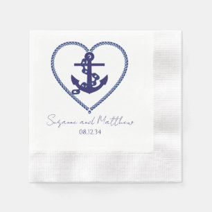 Anchor Liebe Nautical Wedding Napkins Serviette