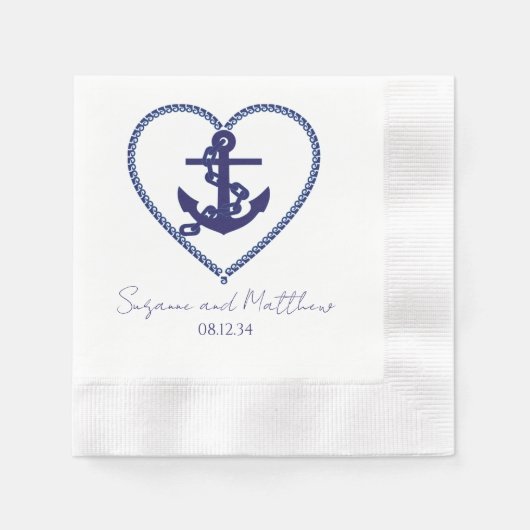 Anchor Liebe Nautical Wedding Napkins Serviette (Vorderseite)