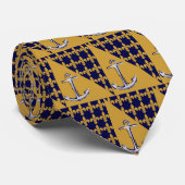 Anchor Lilie Blue Gold Krawatte (Gerollt)