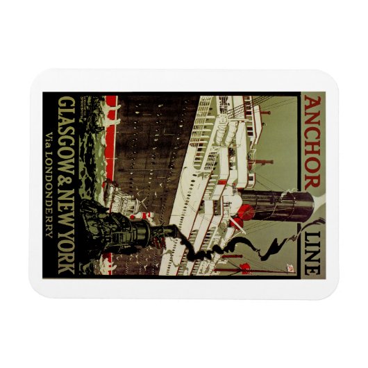 Anchor Line ~ Glasgow-New York Magnet (Horizontal)