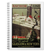 Anchor Line ~ Glasgow-New York Notizblock (Vorderseite)