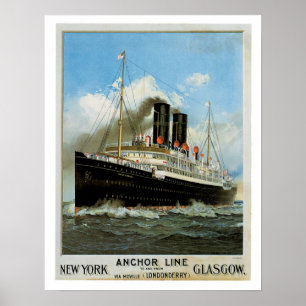 Anchor Line ~ New York - Glasgow Poster