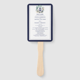 Anchor Monogram Greenerity Wreath Navy Hochzeit Fächer