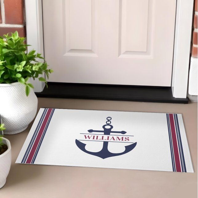 Anchor Monogram Nautic Fußmatte (Nautical Welcome Mat)
