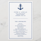 Anchor Monogram Nautical Budget Wedding Program Flyer (Vorne)