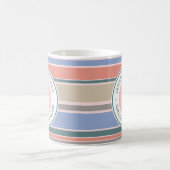 Anchor Monogram Trendy Stripes Pink Nautical Beach Kaffeetasse (Mittel)