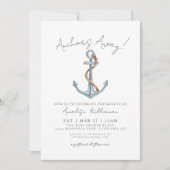 Anchor Nautical Baby Dusche Einladung (Vorderseite)