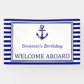 Anchor, Nautical Banner, Navy - Banner (Horizontal)