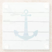 Anchor Nautical Beach Decor Glass Untersetzer (Rückseite)