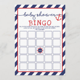 Anchor Nautical Bingo Baby Shower Game Ahoy Boy Einladung