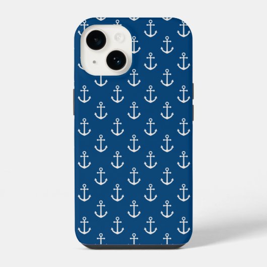 Anchor Nautical Blue iPhone Hülle (Rückseite)