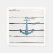 Anchor Nautical Blue Whale Shiplap Rustikale Dekor Serviette (Vorderseite)