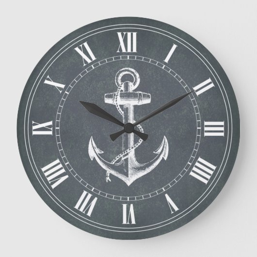 Anchor Nautical Große Wanduhr (Vorderseite)