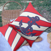 Anchor Nautical Marine Red StripeBeach House