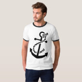 Anchor Nautical Marine Themed des Schwarzen Schiff T-Shirt (Vorne ganz)