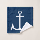 Anchor Nautical Navy Blue Bath Handtuch Set (Waschlappen)