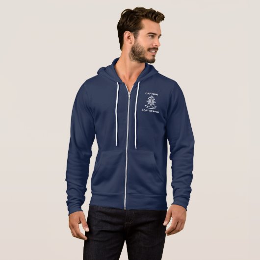 Anchor Nautical Navy Blue Boot Captain Hoodie (Vorne ganz)