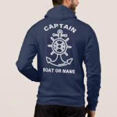 Anchor Nautical Navy Blue Boot Captain Hoodie (Rückseite)