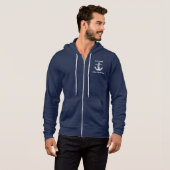 Anchor Nautical Navy Blue Boot Captain Hoodie (Vorne ganz)
