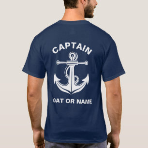 Anchor Nautical Navy Blue Boot Captain T-Shirt