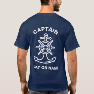 Anchor Nautical Navy Blue Boot Captain T-Shirt