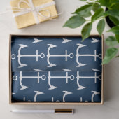 Anchor Nautical Navy Blue Decoupage Seidenpapier (Geschenk)