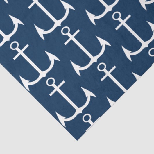 Anchor Nautical Navy Blue Decoupage Seidenpapier (Ausschnitt)