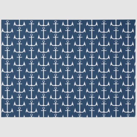 Anchor Nautical Navy Blue Decoupage Seidenpapier (Vorderseite)