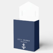 Anchor Nautical Navy Blue Elegante Moderne Hochzei Geschenkschachtel (Geöffnet)