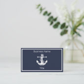 Anchor Nautical Navy Blue Sailor Sailing Visitenkarte (Stehend Vorderseite)