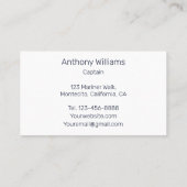 Anchor Nautical Navy Blue Sailor Sailing Visitenkarte (Rückseite)