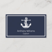 Anchor Nautical Navy Blue Sailor Sailing Visitenkarte (Vorderseite)