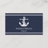Anchor Nautical Navy Blue Sailor Sailing Visitenkarte (Vorderseite)