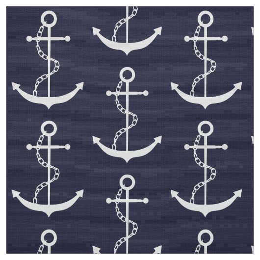 Anchor Nautical Navy Blue Stoff (Muster)