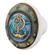 ANCHOR Nautical Porthole Dragknopf Keramikknauf (Rechts)