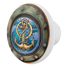 ANCHOR Nautical Porthole Dragknopf