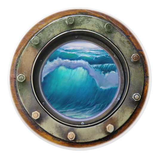 ANCHOR Nautical Porthole Dragknopf Keramikknauf (Vorderseite)