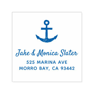 Anchor Nautical Sailing Blue Permastempel