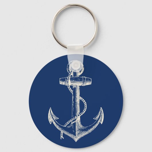 Anchor Nautical Schlüsselanhänger Gift Navy Blue W (Vorderseite)
