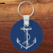 Anchor Nautical Schlüsselanhänger Gift Navy Blue W (Vorderseite)