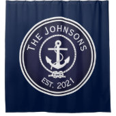 Anchor Nautical Siegel Duschvorhang (Vorderseite)