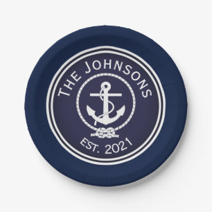 Anchor Nautical Siegel Pappteller