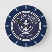 Anchor Nautical Siegel   Runde Wanduhr (Vorderseite)