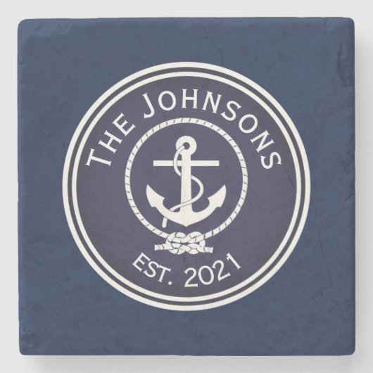 Anchor Nautical Siegel Steinuntersetzer (Vorderseite)