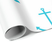 Anchor Nautical Turquoise Muster Geschenkpapier (Rolleneckpunkt)