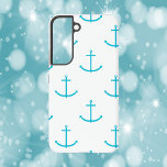 Anchor Nautical Turquoise Muster Samsung Galaxy Hülle<br><div class="desc">Suchen Sie ein nautisches Thema Handy Gehäuse? Dieses Gehäuse hat ein türkisfarbenes Ankermuster.</div>