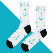 Anchor Nautical Turquoise Muster Socken