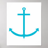 Anchor Nautical Turquoise Poster (Vorne)