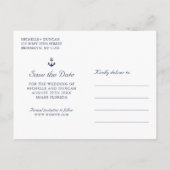 ANCHOR NAUTICAL WEDD Foto SAVE THE DATE Ankündigungspostkarte (Rückseite)