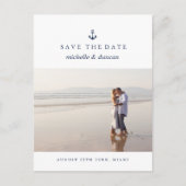 ANCHOR NAUTICAL WEDD Foto SAVE THE DATE Ankündigungspostkarte (Vorderseite)